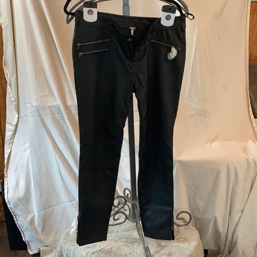 Free People black faux leather pants